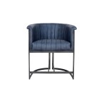 Leather & Iron Chair - Blue - Image 3