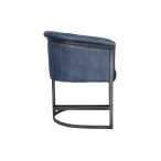 Leather & Iron Chair - Blue - Image 4