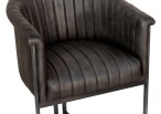 Leather & Iron Chair - Dark Grey - Image 2