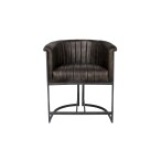 Leather & Iron Chair - Dark Grey - Image 3