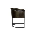 Leather & Iron Chair - Dark Grey - Image 4