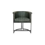 Leather & Iron Chair - Light Grey - Image 2