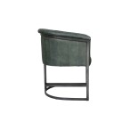 Leather & Iron Chair - Light Grey - Image 3