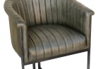 Leather & Iron Chair - Light Grey - Image 4