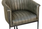 Leather & Iron Chair - Light Grey - Image 4