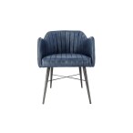 Leather & Iron Chair - Blue - Image 2