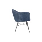 Leather & Iron Chair - Blue - Image 3