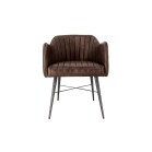 Leather & Iron Chair - Brown - Image 2