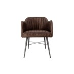 Leather & Iron Chair - Brown - Image 2