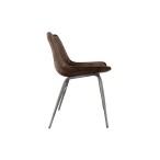 Leather & Iron Chair - Brown - Image 3