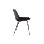 Leather & Iron Chair - Dark Grey - Image 3