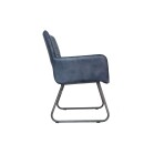 Leather & Iron Chair - Blue - Image 3