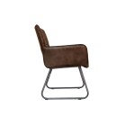 Leather & Iron Chair - Brown - Image 3