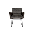 Leather & Iron Chair - Dark Grey - Image 2