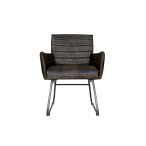 Leather & Iron Chair - Dark Grey - Image 3
