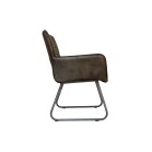 Leather & Iron Chair - Dark Grey - Image 3