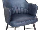 Leather & Iron Chair - Blue - Image 4