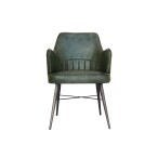 Leather & Iron Chair - Light Grey - Image 2
