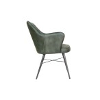 Leather & Iron Chair - Light Grey - Image 3