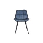 Leather & Iron Chair - Blue - Image 2