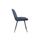 Leather & Iron Chair - Blue - Image 3
