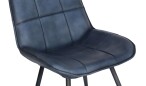 Leather & Iron Chair - Blue - Image 4