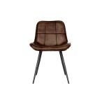 Leather & Iron Chair - Brown - Image 2