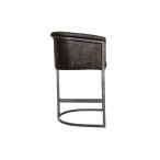Leather & Iron Bar Chair - Dark Grey - Image 3