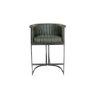 Leather & Iron Bar Chair - Light Grey - Image 2