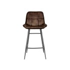 Leather & Iron Bar Chair - Brown - Image 2