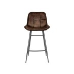 Leather & Iron Bar Chair - Brown - Image 3