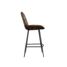 Leather & Iron Bar Chair - Brown - Image 3