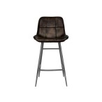 Leather & Iron Bar Chair - Dark Grey - Image 3