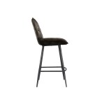 Leather & Iron Bar Chair - Dark Grey - Image 4