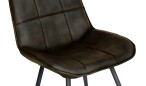 Leather & Iron Bar Chair - Dark Grey - Image 5