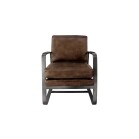 Leather & Iron Chair - Brown - Image 2