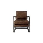 Leather & Iron Chair - Brown - Image 2