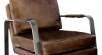 Leather & Iron Chair - Brown - Image 4