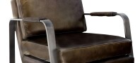 Leather & Iron Chair - Dark Grey - Image 4