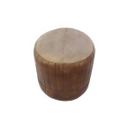 Leather Pouf - Brown - Image 2