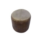 Leather Pouf - Dark Grey - Image 2