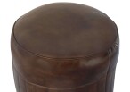 Leather Pouf - Dark Grey - Image 3