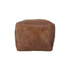 Leather Pouf - Brown - Image 3