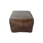 Leather Pouf - Dark Grey - Image 2