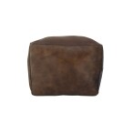 Leather Pouf - Dark Grey - Image 3
