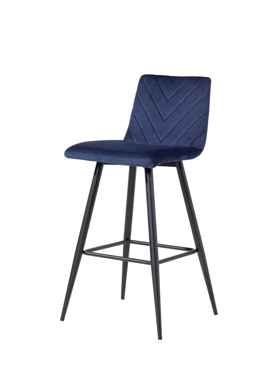 Retro Bar Stool - Blue Velvet