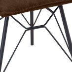Studded Back Chair with Ornate Legs - Brown - Image 14