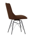 Studded Back Chair with Ornate Legs - Brown - Image 10