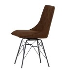 Studded Back Chair with Ornate Legs - Brown - Image 9