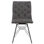 Studded Back Chair with Ornate Legs - Grey - Image 10